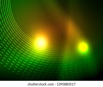 Neonringe, abstrakter Hintergrund, Vektorgrafik-Vorlage