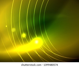 Neon circles abstract background, vector template