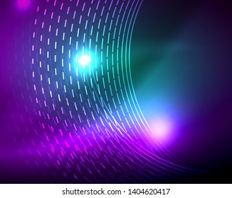 Neonringe, abstrakter Hintergrund, Vektorgrafik-Vorlage