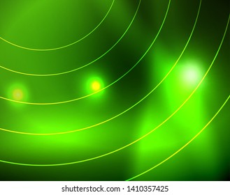 Neonringe, abstrakter Hintergrund, Vektorgrafik-Vorlage