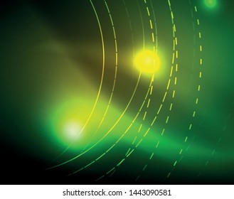 Neonringe, abstrakter Hintergrund, Vektorgrafik-Vorlage