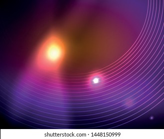 Neonringe, abstrakter Hintergrund, Vektorgrafik-Vorlage