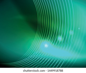 Neon circles abstract background, vector template