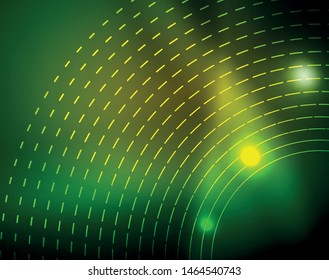 Neon circles abstract background, vector template