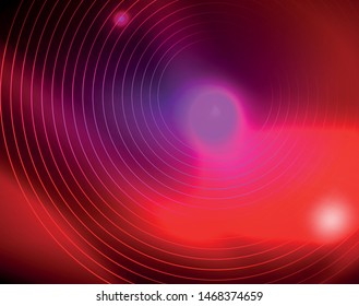 Neon circles abstract background, vector template