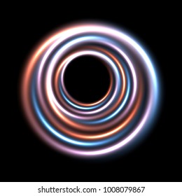 Neon circles. Abstract multicolor bright neon background.