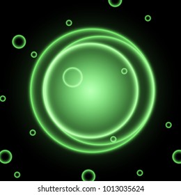 Neon circles background. Abstract bright neon background. Vibrant rings.