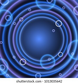 Neon circles background. Abstract bright neon background. Vibrant rings.