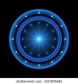 Neon circles background. Abstract bright neon background. Vibrant rings.