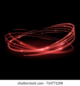Neon circles pink sparkling trail.