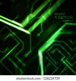 Neon circuit board, abstract vector background, technology illustration eps10