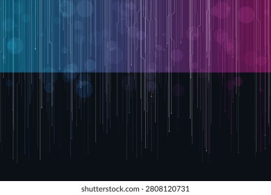 Neon circuit data streams with gradient background, digitalrain purple blue