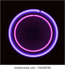 Neon Cirlce Light Effects Banner Design Stock Vector (Royalty Free ...