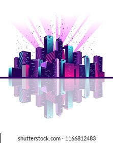neon city fireworks