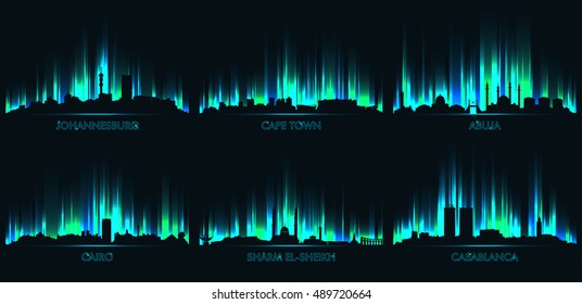 Esquina de la ciudad de Neon en Johannesburgo, Ciudad del Cabo, Abuja, El Cairo, Sharm El Sheikh, Casablanca