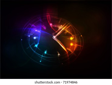 neon clock background