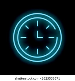 Neonuhr, die blau leuchtet und die Zeit auf schwarzem Hintergrund zeigt