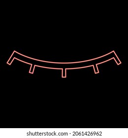 Neon closed eye red color vector illustration flat style light image