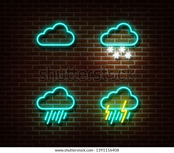 Neon Cloud Sign Vector Isolated On Stock Vector (Royalty Free ...