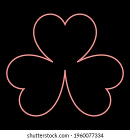 Neon clover the red color vector illustration flat style image