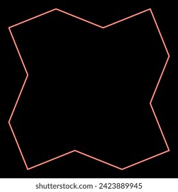 Neon coal charcoal red color vector illustration image flat style