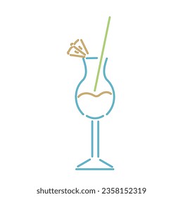 neon cocktail bright icon isolated