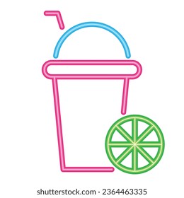 vector de copa de coctel de neón aislado