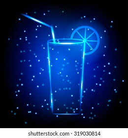 neon cocktail glass