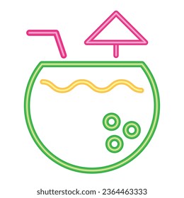 neon cocktail green vector isolated