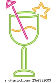 neon cocktail green vector isolated