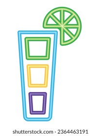 neon cocktail with lemmon vector isolated