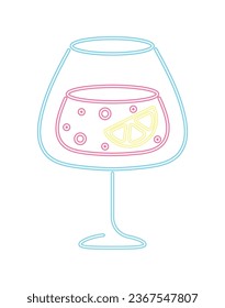 neon cocktail liquor illustration isolated