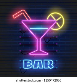 Craft Beer Coctail Bar Party Neon Stock Vector (Royalty Free) 744579988