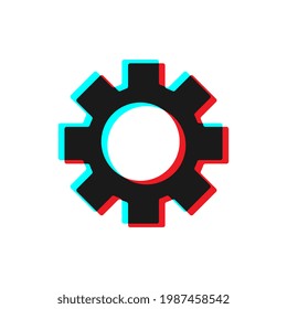 Neon Cog Wheal Gear Mechnical and Industrial Equipment Vector Icon