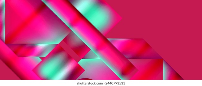 Neon color abstract geometric shapes background design. Vector Illustration For Wallpaper, Banner, Background, Card, Book Illustration, landing page