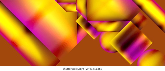 Neon color abstract geometric shapes background design. Vector Illustration For Wallpaper, Banner, Background, Card, Book Illustration, landing page