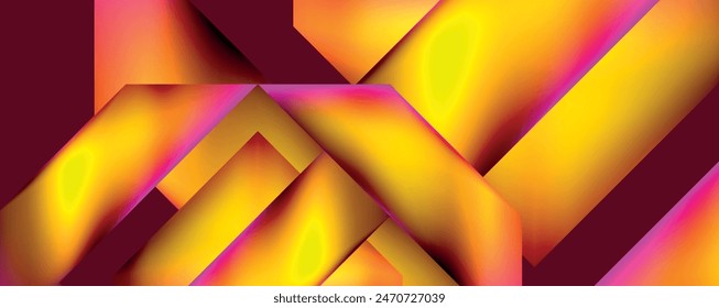Neon color abstract geometric shapes background design. Vector Illustration For Wallpaper, Banner, Background, Card, Book Illustration, landing page