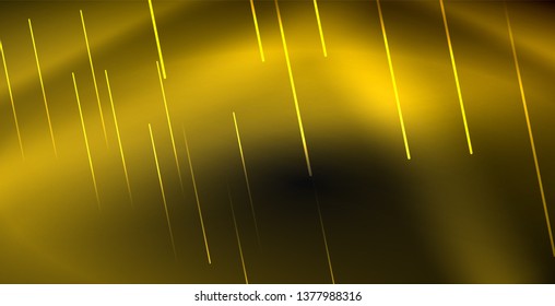 Neon color abstract lines on black