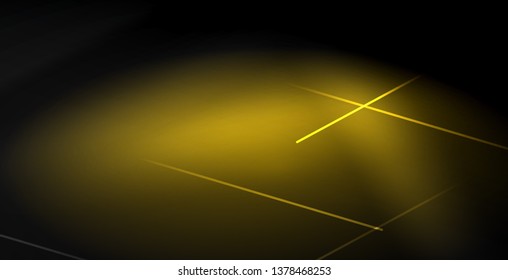 Neon color abstract lines on black