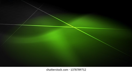 Neon color abstract lines on black