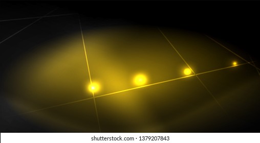 Neon color abstract lines on black