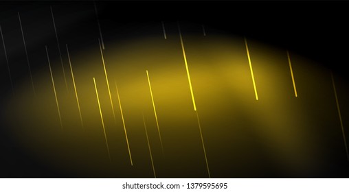 Neon color abstract lines on black