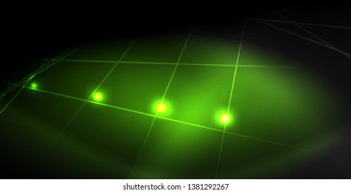 Neon color abstract lines on black