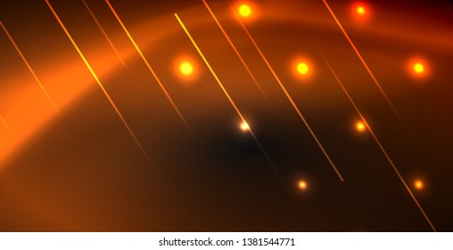 Linhas abstratas de cor néon em preto