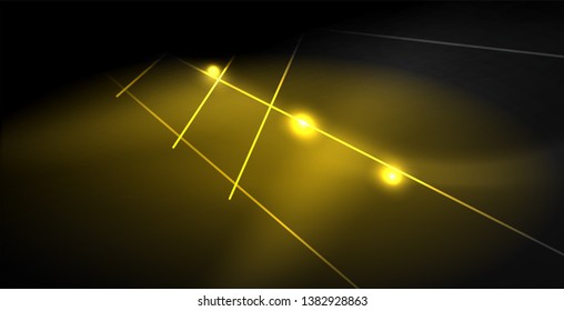 Linhas abstratas de cor néon em preto