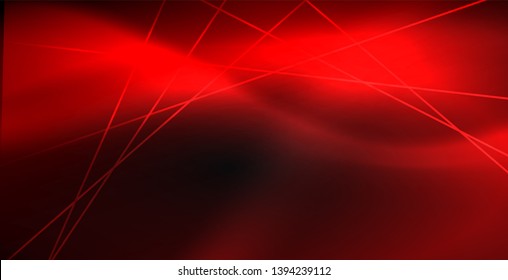 Neon color abstract lines on black