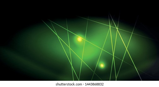 Neon color abstract lines on black