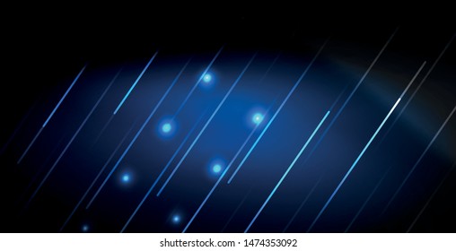 Neon color abstract lines on black