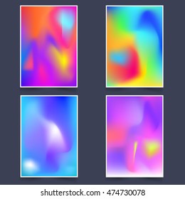 neon color background holographic multicolor poster party fluid multicolor backgrounds set for gift card cover poster vector template design neon color background holographic multicolor poster party c