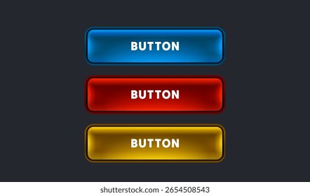Neon color button, frame label, event bar casino. Vector illustration
